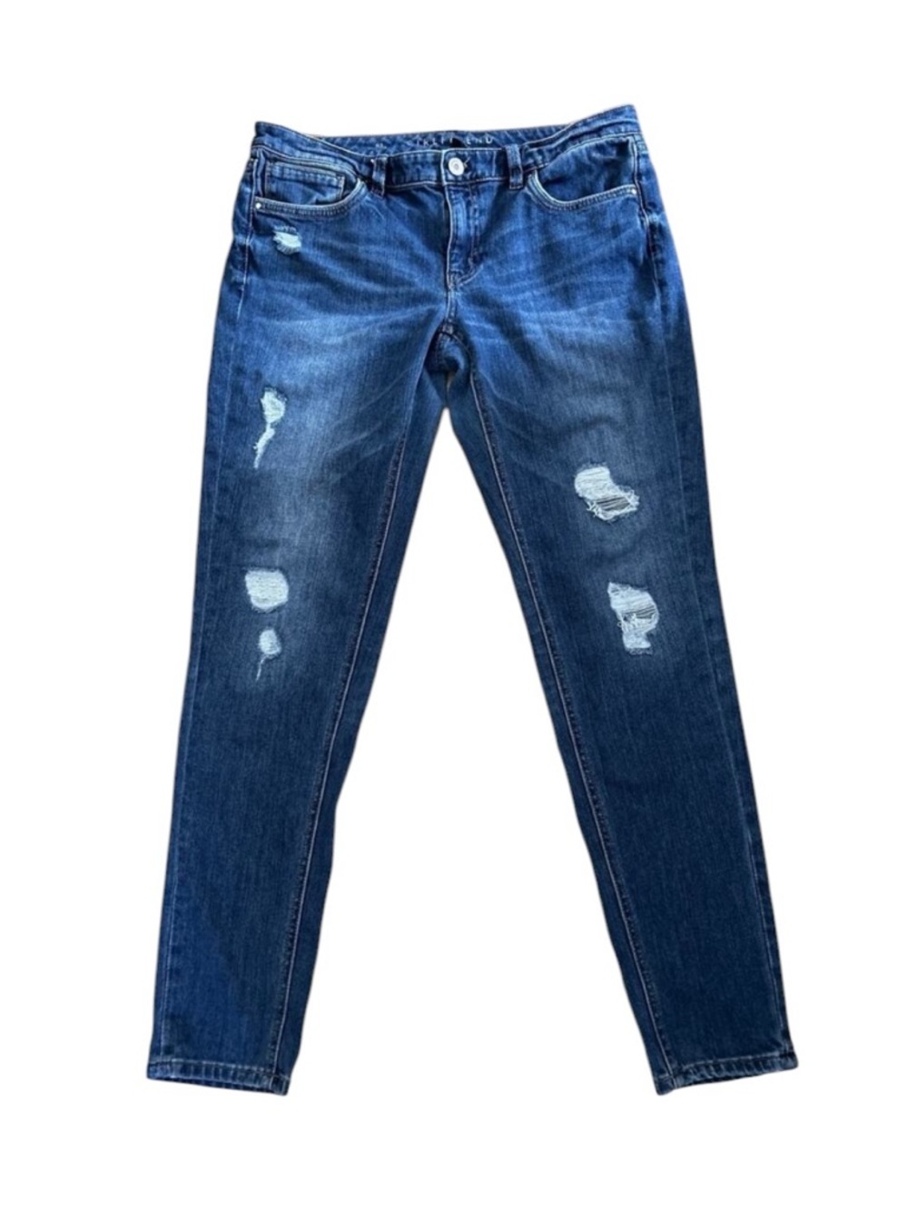 White House Black Market Girlfriend Distressed Jeans. Size 8L.